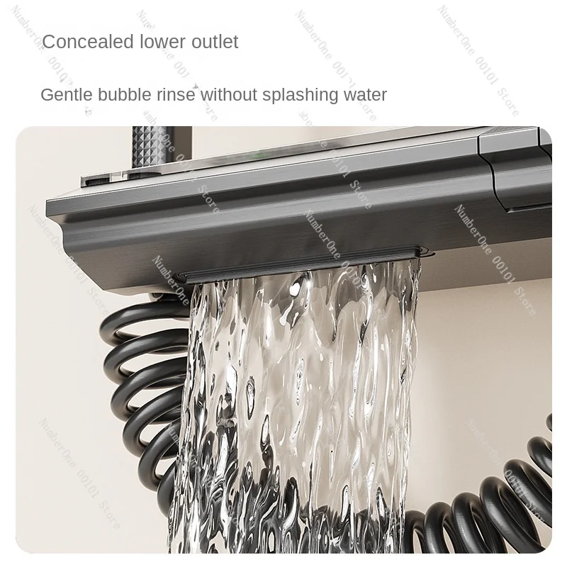 Gun gray shower shower set All copper household bathroom Constant temperature pressurized toilet Bath nozzle