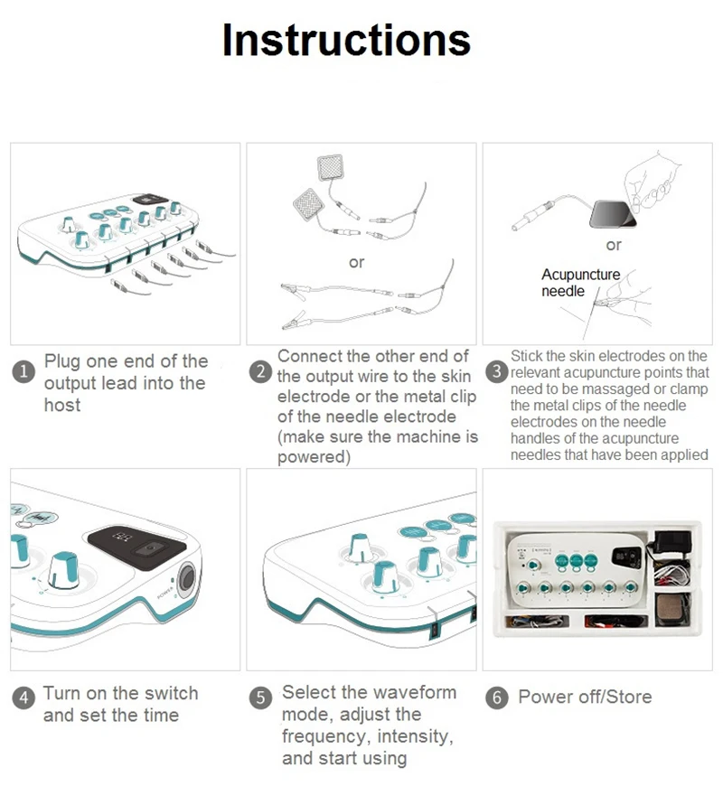 6 channels Electric Hwato SDZ II Low-Frequency Electro Acupuncture Stimulator Acupuncture Needle Treatment for Nerve and Muscle