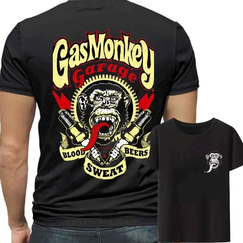 LE  Gas Monkeys Garage Double Sided Print T-shirt Casual Graphic Streetwear Hot Sale  Amazing Essential