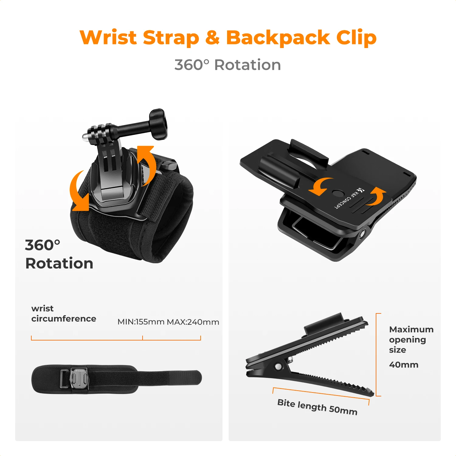 مجموعة ملحقات مفهوم K&F لـ GoPro Hero 13/12/11/10/9/8/7/6/5/4 DJI Osmo Action Series/Pocket 3/2/Insta360 X4/X3 أحزمة الصدر