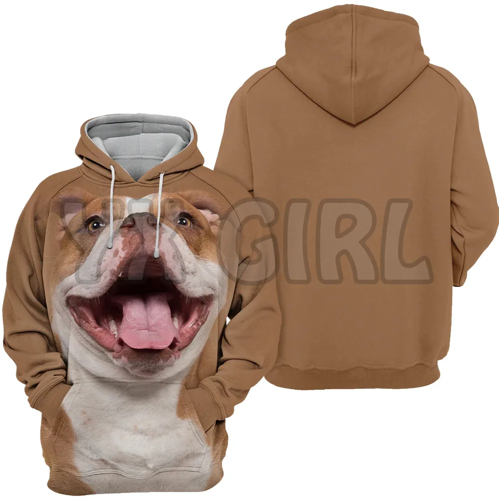 Animais cães inglês bulldog pitbull impertinente 3d impresso hoodies unisex pullovers engraçado cão hoodie casual rua agasalho