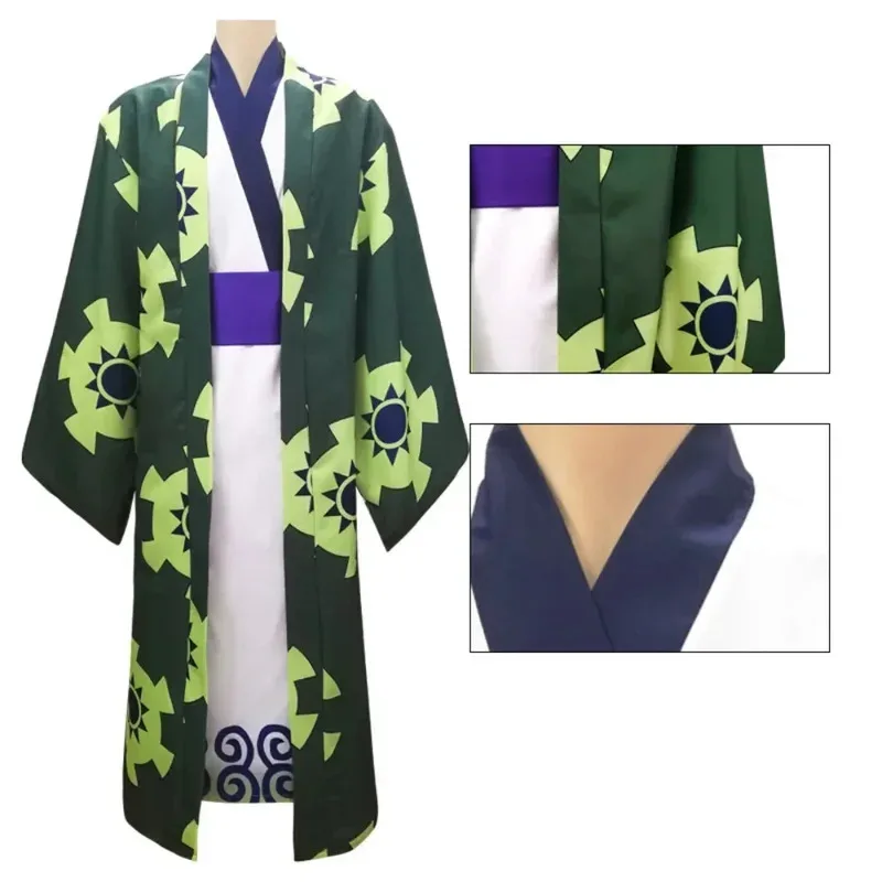 Disfraces de Cosplay de Anime Roronoa Zoro, Wano Country Nico Robin Sanji, conjunto completo de Nika Luffy, traje de juego de rol, fiestas de Carnaval de Halloween; 9