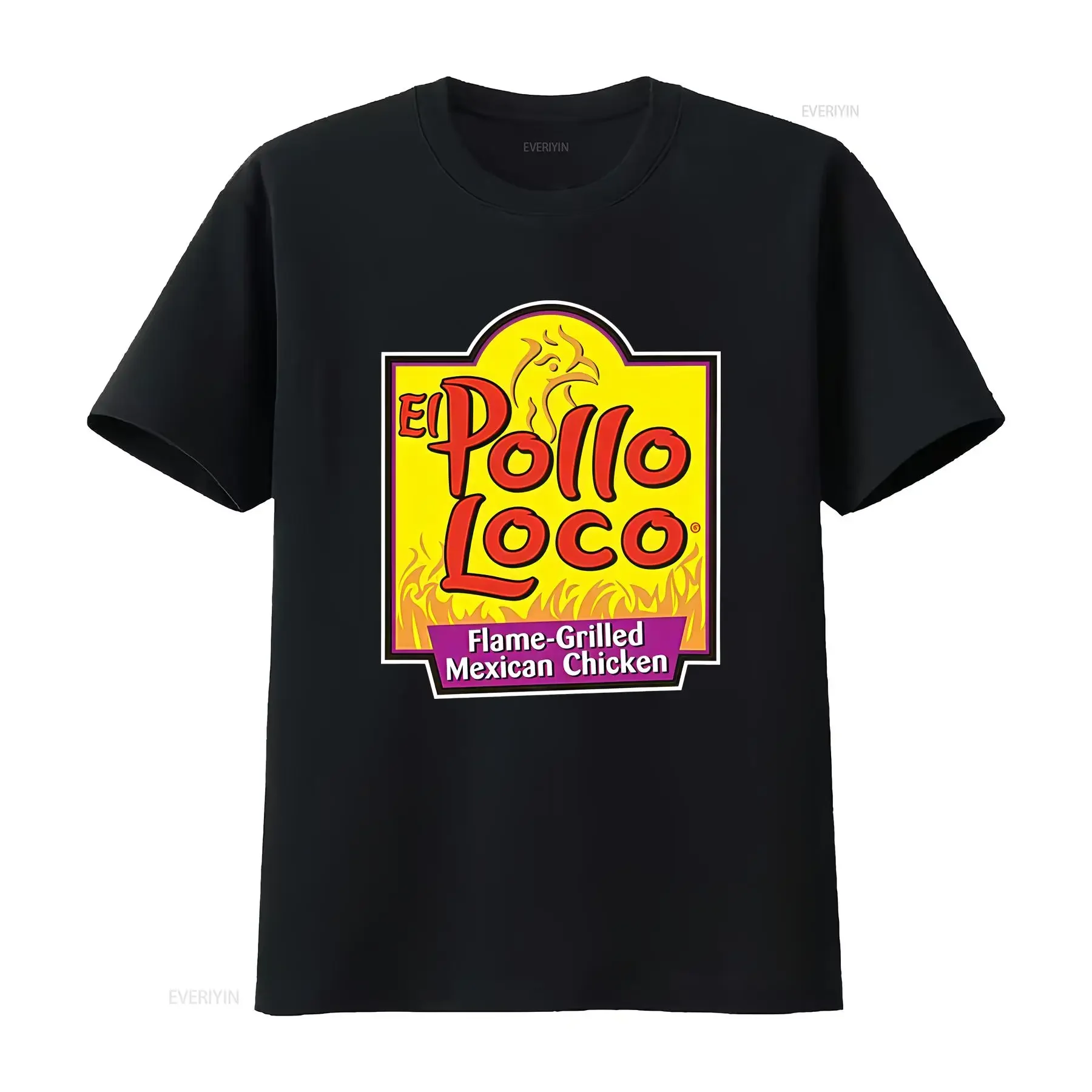 NEW SHIRT EL POLLO LOCO MEXICAN CHICKEN RESTAURANT LOGO T SIZE FUNNY S 5XL vintage Washed Breathable graphic homme Versatile