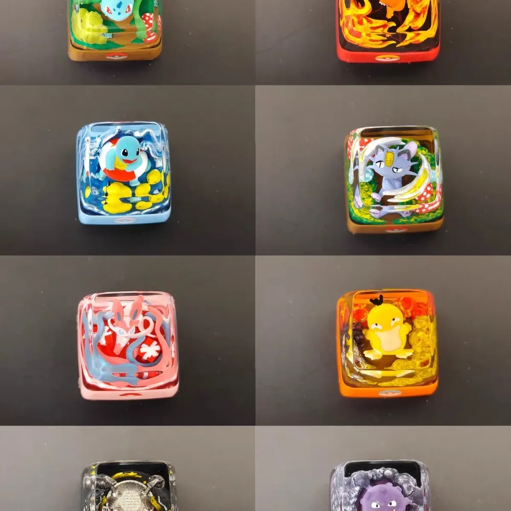 pokemon-keycap-handmade-resin-translucent-mechanical-keyboard-cross-axis-game-e-sports-accessories-office-typing-gift