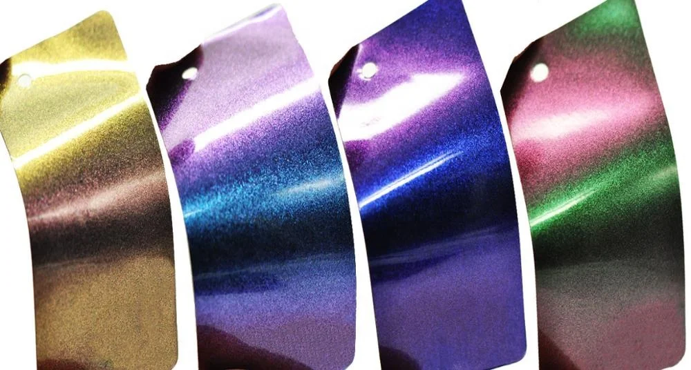 Stiker Vinyl Glitter Berkilau Mutiara Bunglon Mengubah Warna dari Biru ke Ungu untuk Pembungkus Seluruh Bodi Mobil, Film Vinyl Glitter Berlian