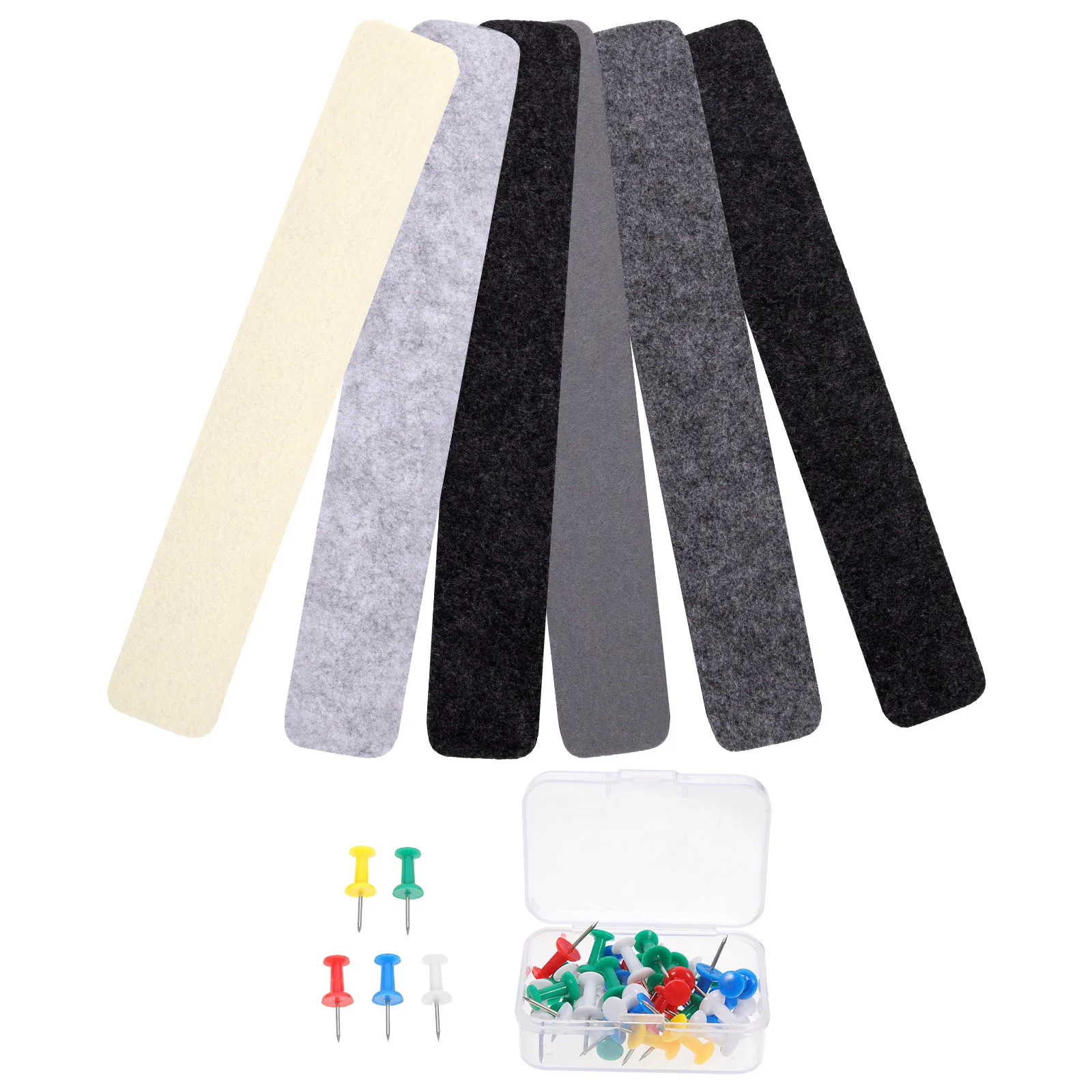 1Set Premium Felt Bulletin Board Strips Reusable Wall-Stick Self-Adhesive Planner for Work Life Schedule Tracking Note Display