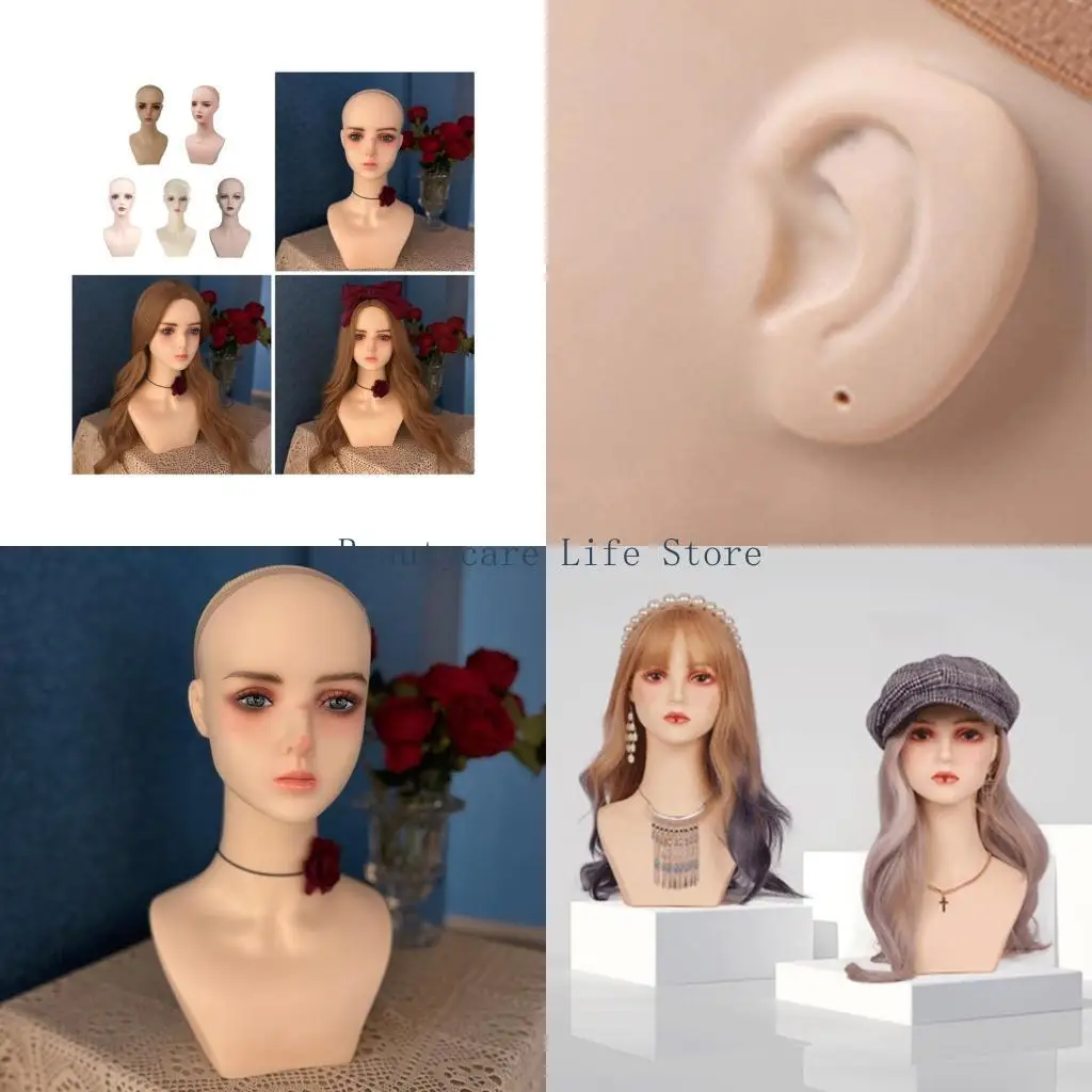 652C Holder Women Hair Model Female Mannequin Head Portable Display Stand