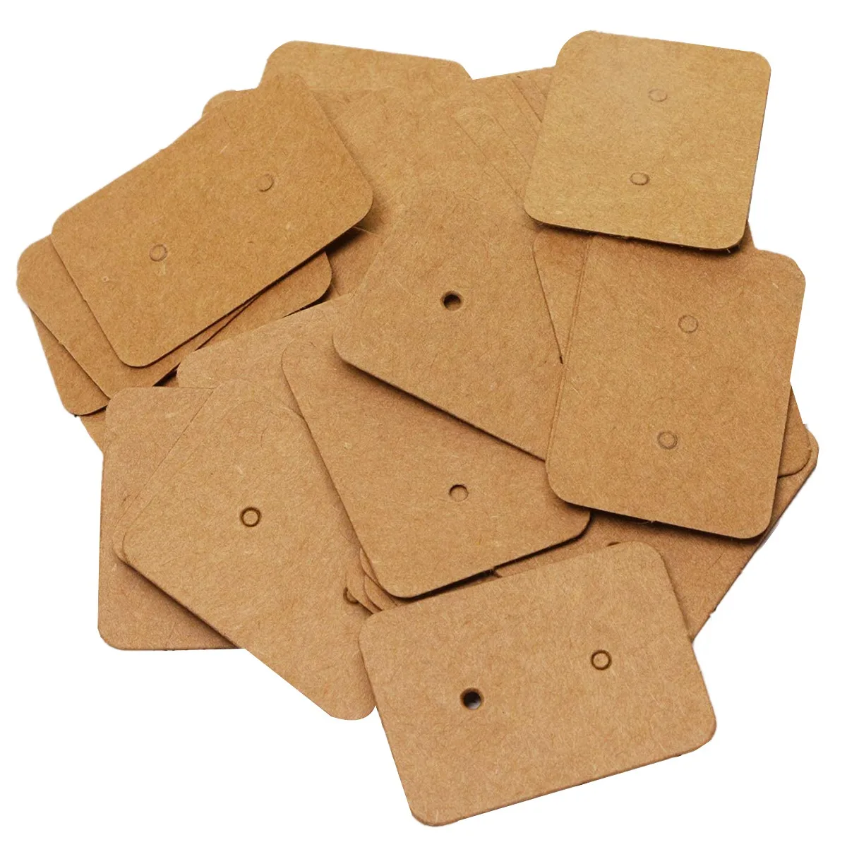 50PCS Small Blank Kraft Paper Ear Studs Earring Display Cards Price Label Tag Jewelry Cards Holder, 3.5 x 2.5cm (Bronze)