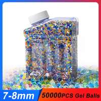 50000PCS 7-8mm Gel Balls Gun Water Beads Refill Ammo Non-Toxic Gel Balls for Splatter Balls Blaster Kids Toy Growing Water Balls