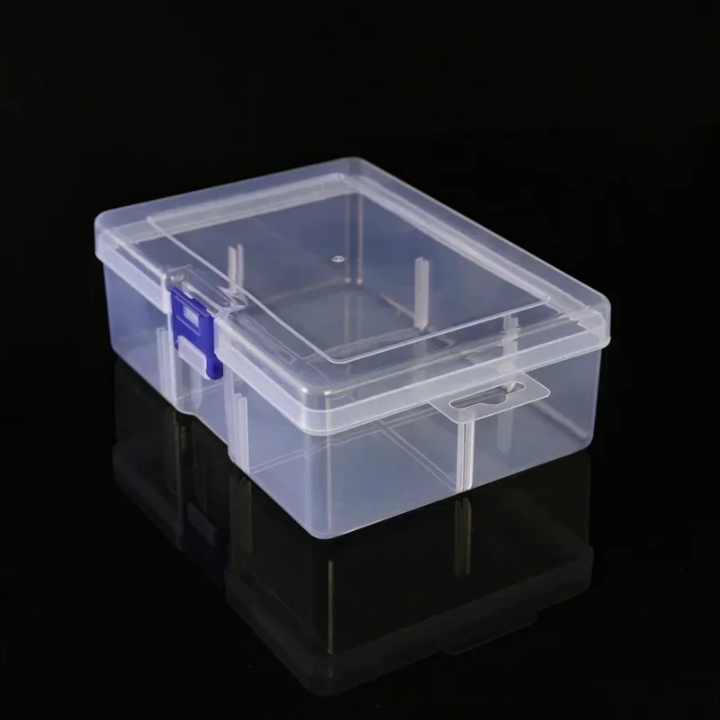 Clear Plastic Storage Box 1L with 6 Compartments, Adjustable Grid Organizer for Tools/Home, Dustproof Container 16.5x11.5x5.5cm