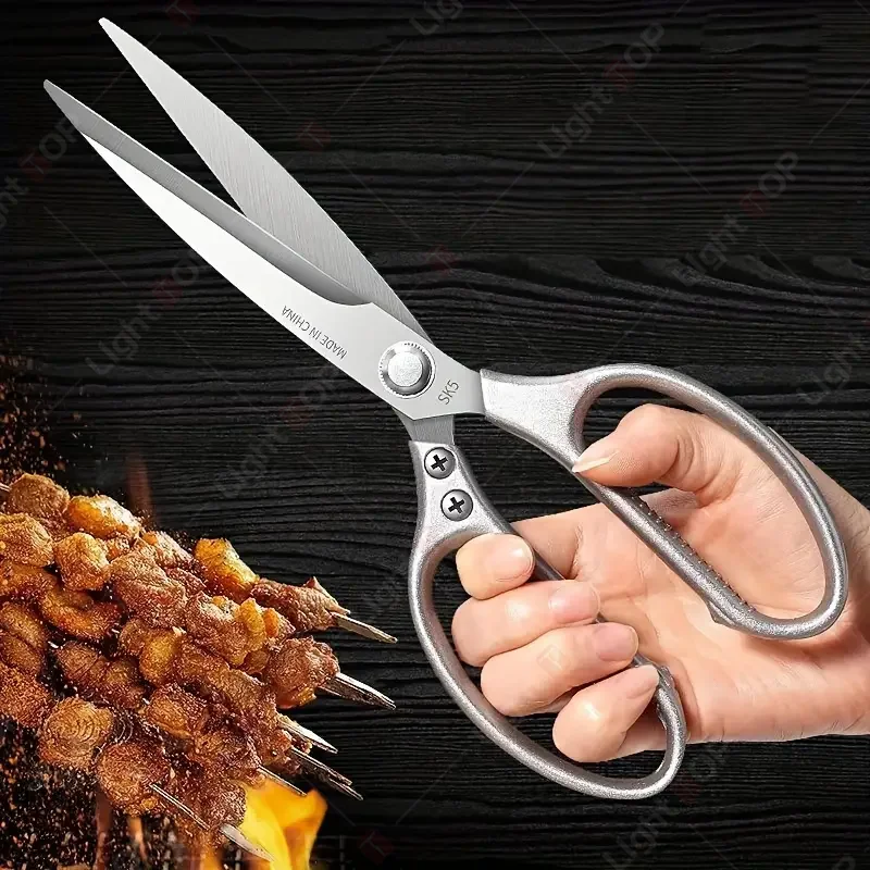 NEUE Erweiterte Küche Schere Edelstahl Huhn Knochen Schere Multifunktionale BBQ Fleisch Schneiden Schere Messer für Küche – Detail 6