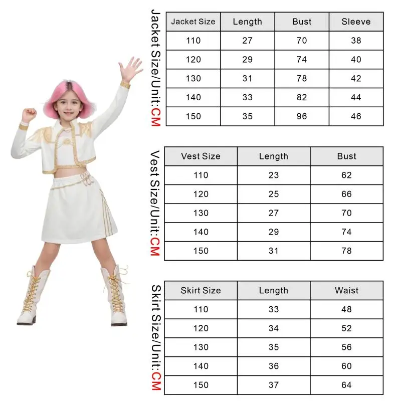 زي تنكري للفتيات لجميع القديسين كرنفال عيد الميلاد الأبيض 3 قطع ملابس موحدة هدية عيد ميلاد