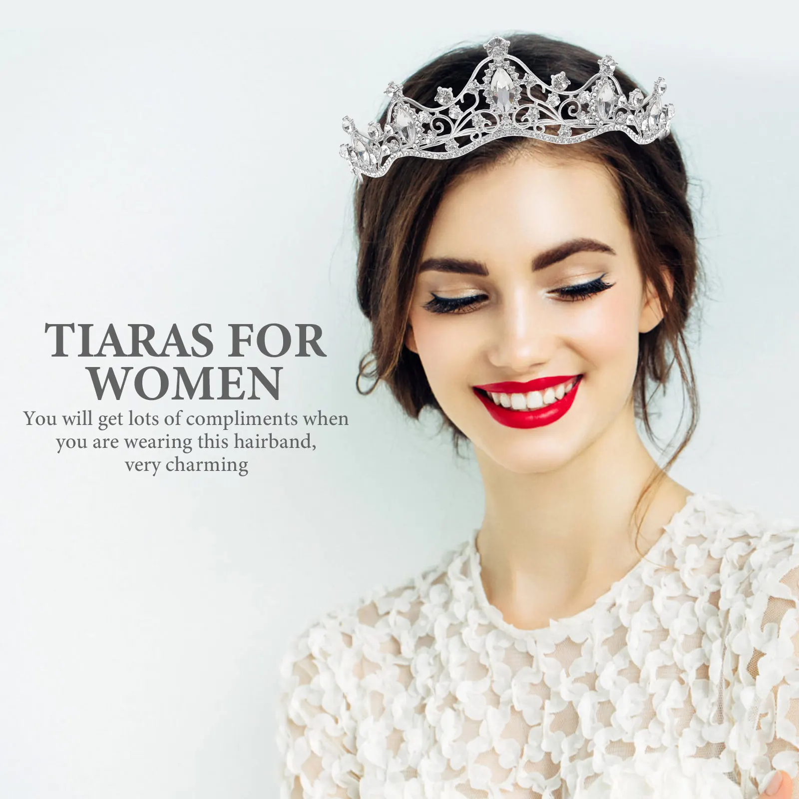 

Baroque Diamond Crown Bridal Headband Rhinestone Wedding Decor Tiaras Crowns Haircut Banquet Party Lightweight Portable