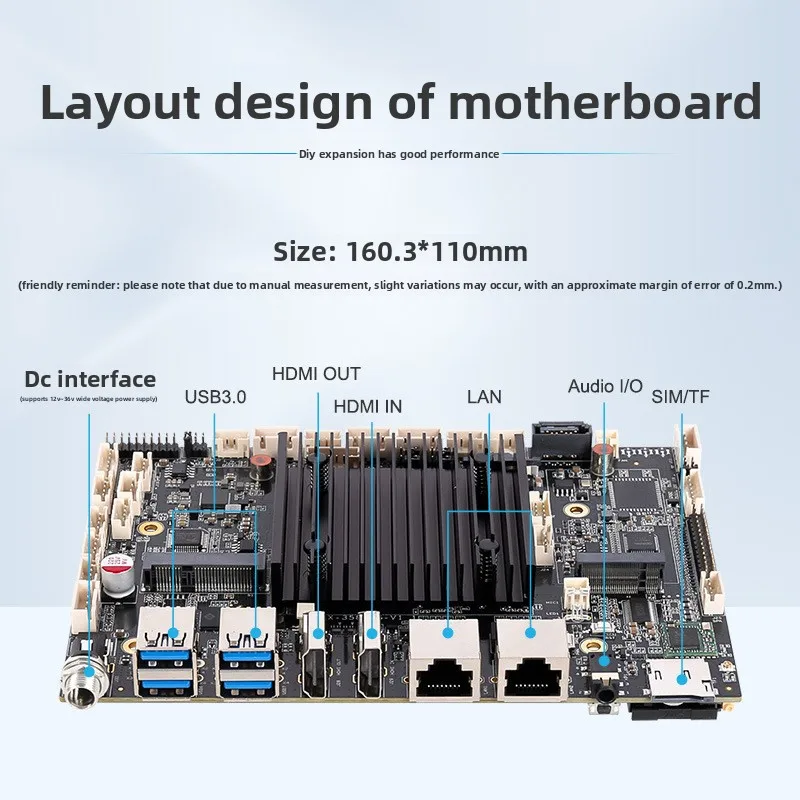 Suitable for RK3588 Motherboard, Android Eight Core High Computing Power Facial Recognition Industrial Control Motherboard