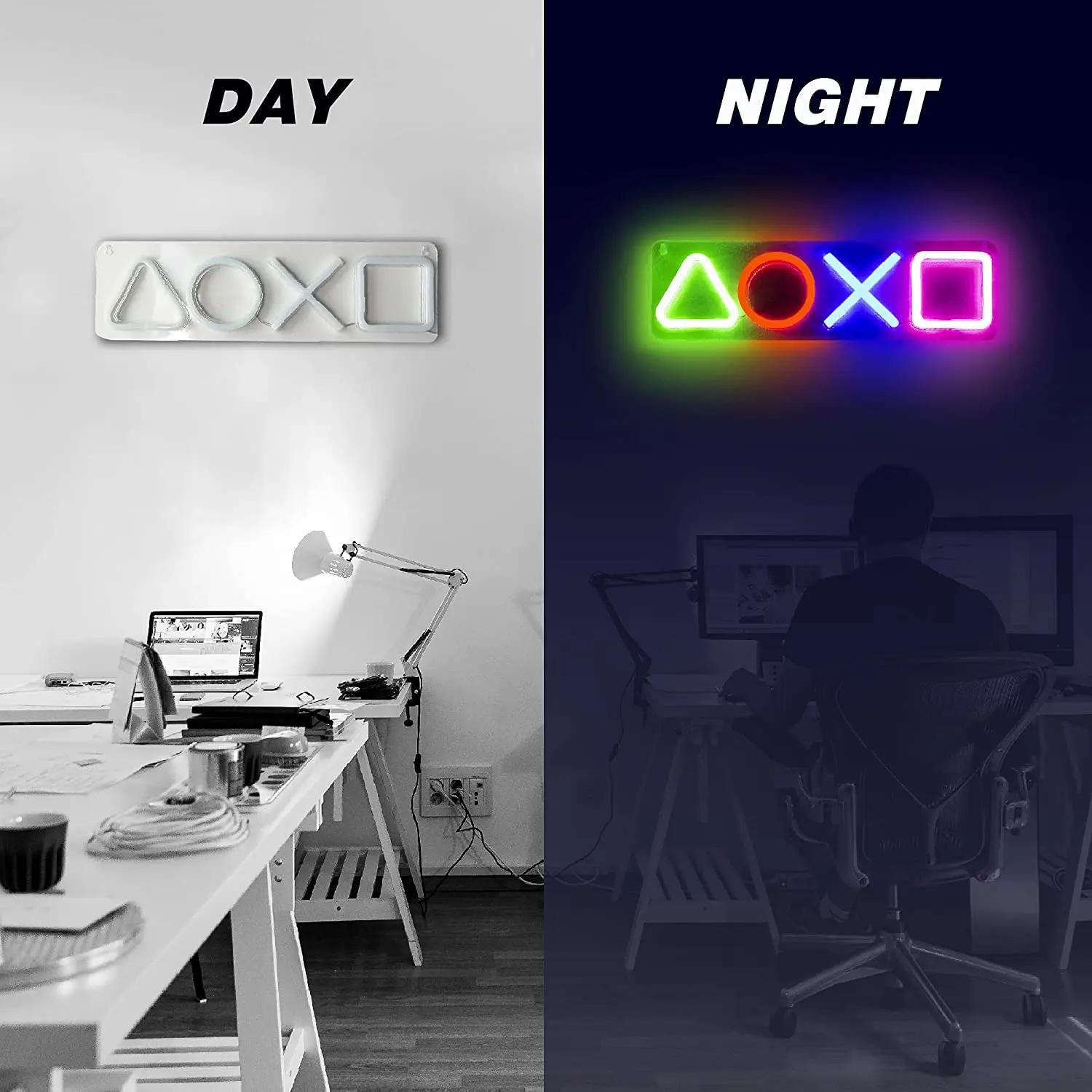 Game Neon Sign For Wall Bedroom Decor For LED Neon Light For Teen Boys girl Room Dimmable 3D Art Gamepad Light USB Powered Game