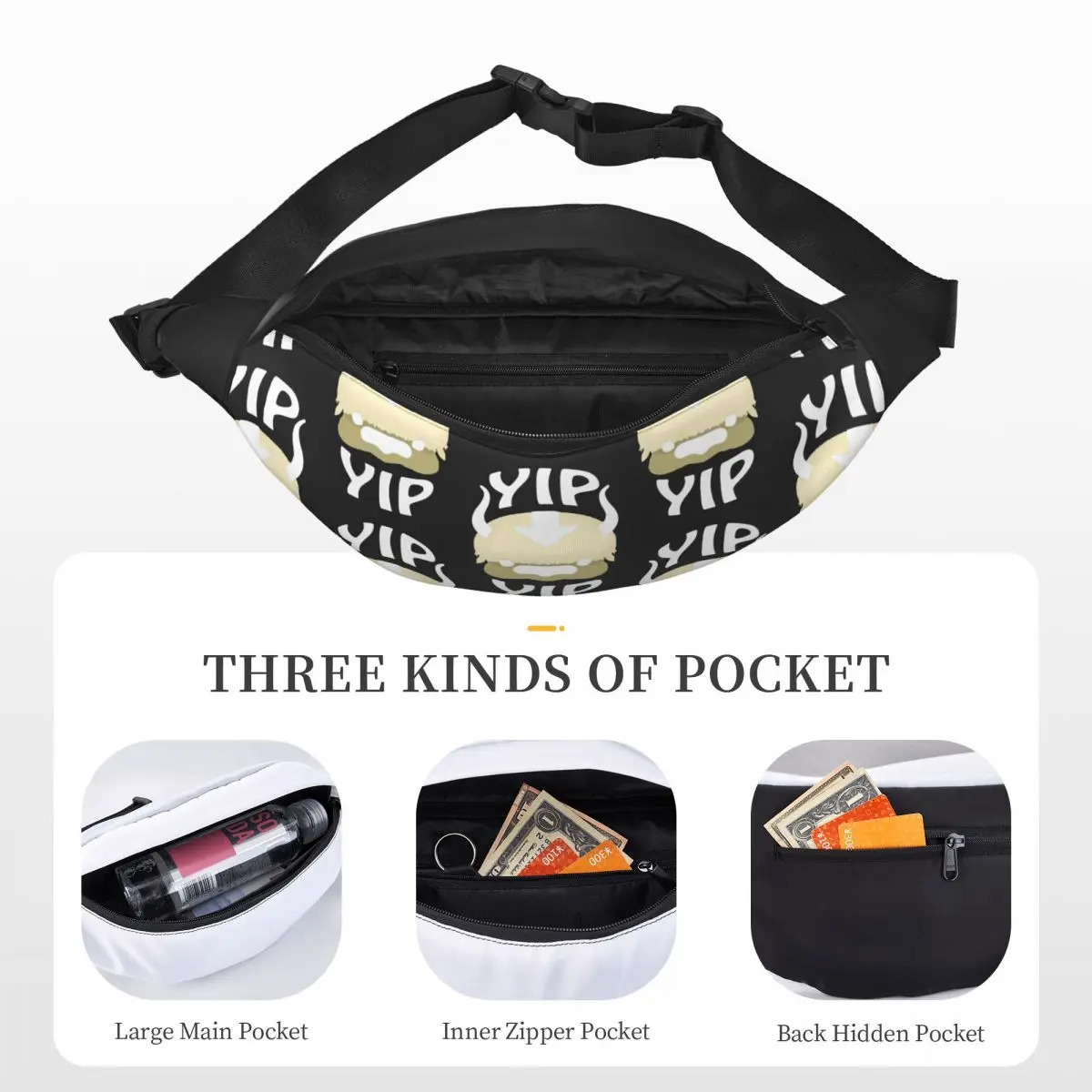 YIP YIP APPA Unisex Waist Bag Multifunction Sling Crossbody Bags Chest Bags Short Trip Waist Pack