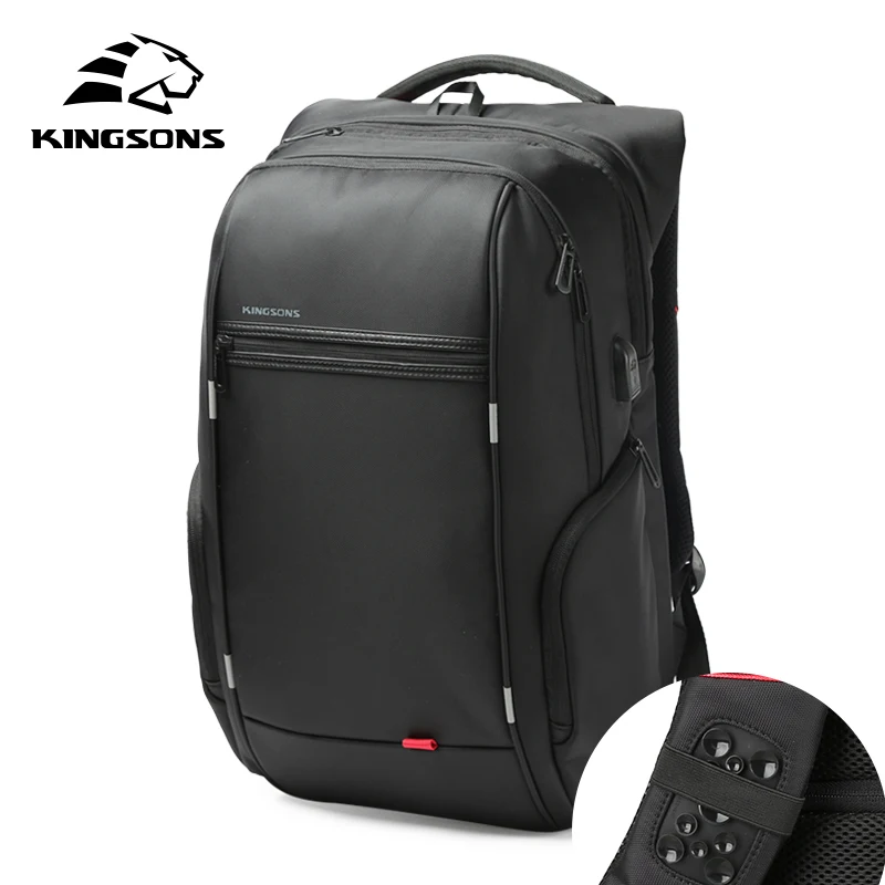 Kingsons 13.3 15.6 17.3 pollici zaino per Computer portatile antifurto impermeabile per uomo donna borsa per Laptop con ricarica USB esterna