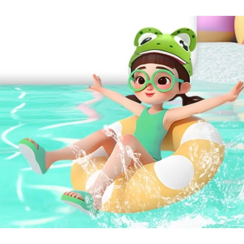 

Детская шапочка для плавания серии животных, силиконовая водонепроницаемая защита ушей, унисекс, мультяшная шапочка для плавания с длинными волосами