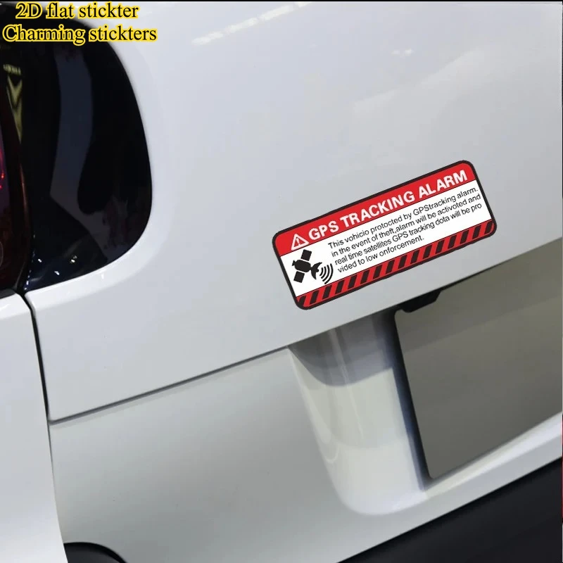 1Pc 2D Flat GPS Tracking Anti-Theft Warning Waterproof Vinyl Sticker For Motorcycle EV Mod Decor