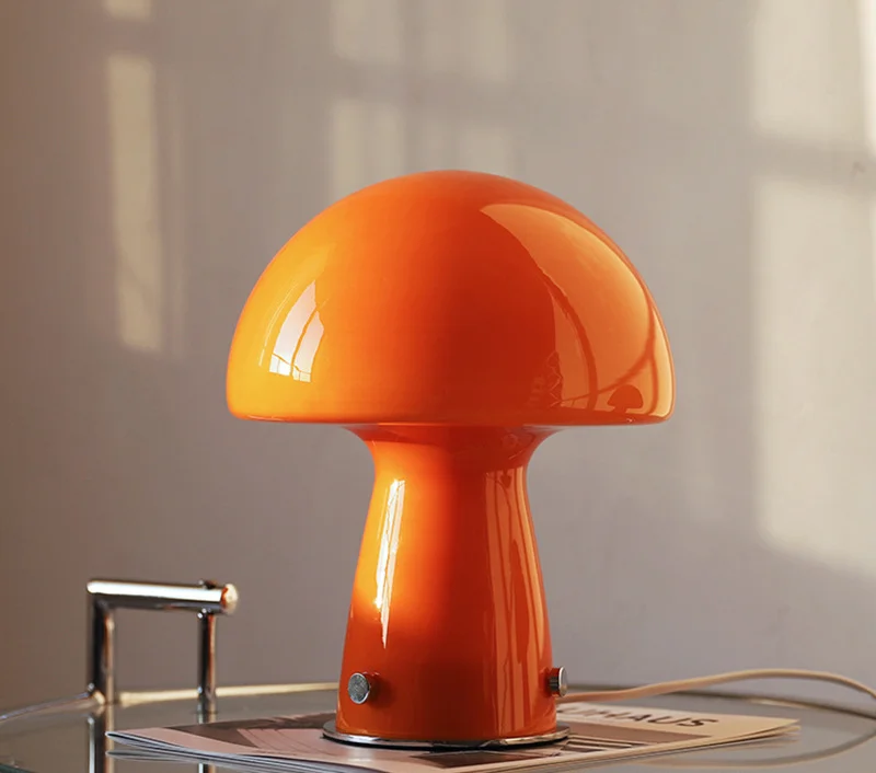 

Mushroom Atmosphere Bedside Table Lamp Decoration Bedroom Creative Minimalist Nordic Glass Bauhaus Decorative Table Lamp
