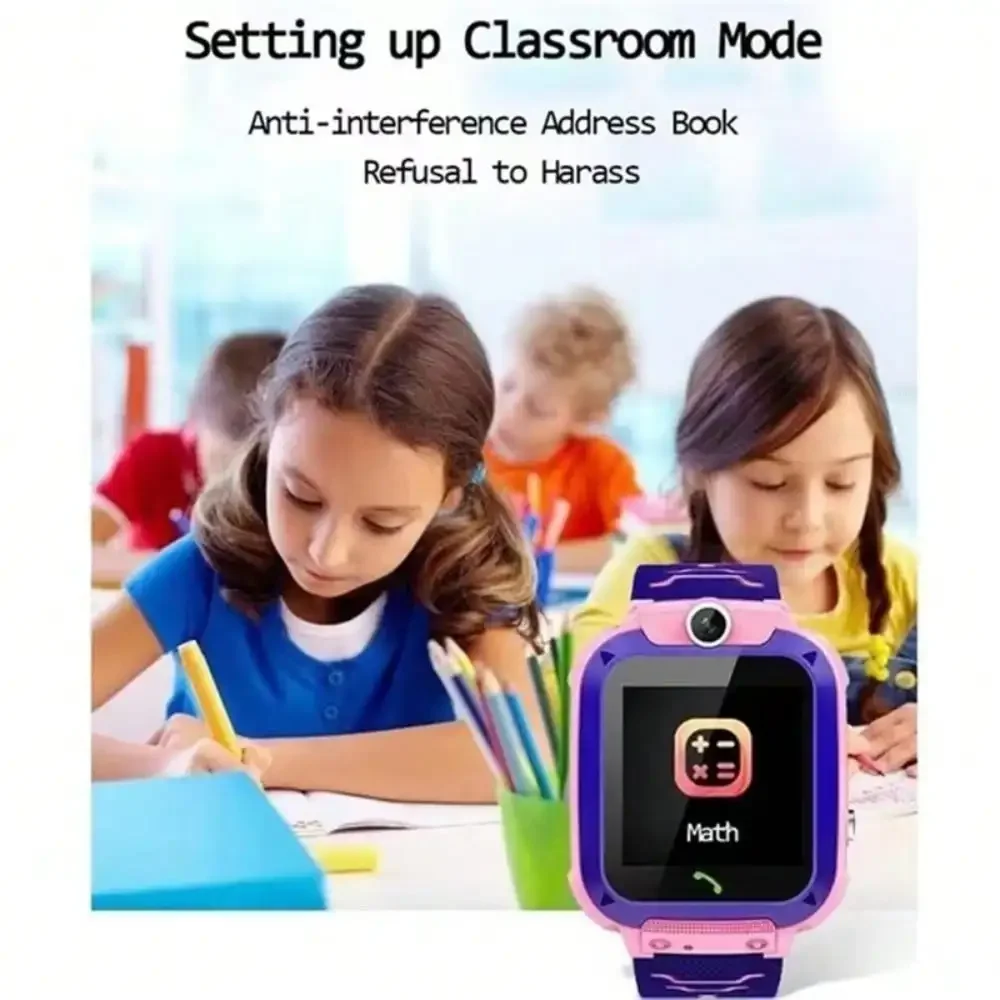 Q12 Kids Smart Phone Watch SOS Call Back LBS Location With Math Game 12 Languages Voice Chat Children Smartwatch Boys Girl Clock