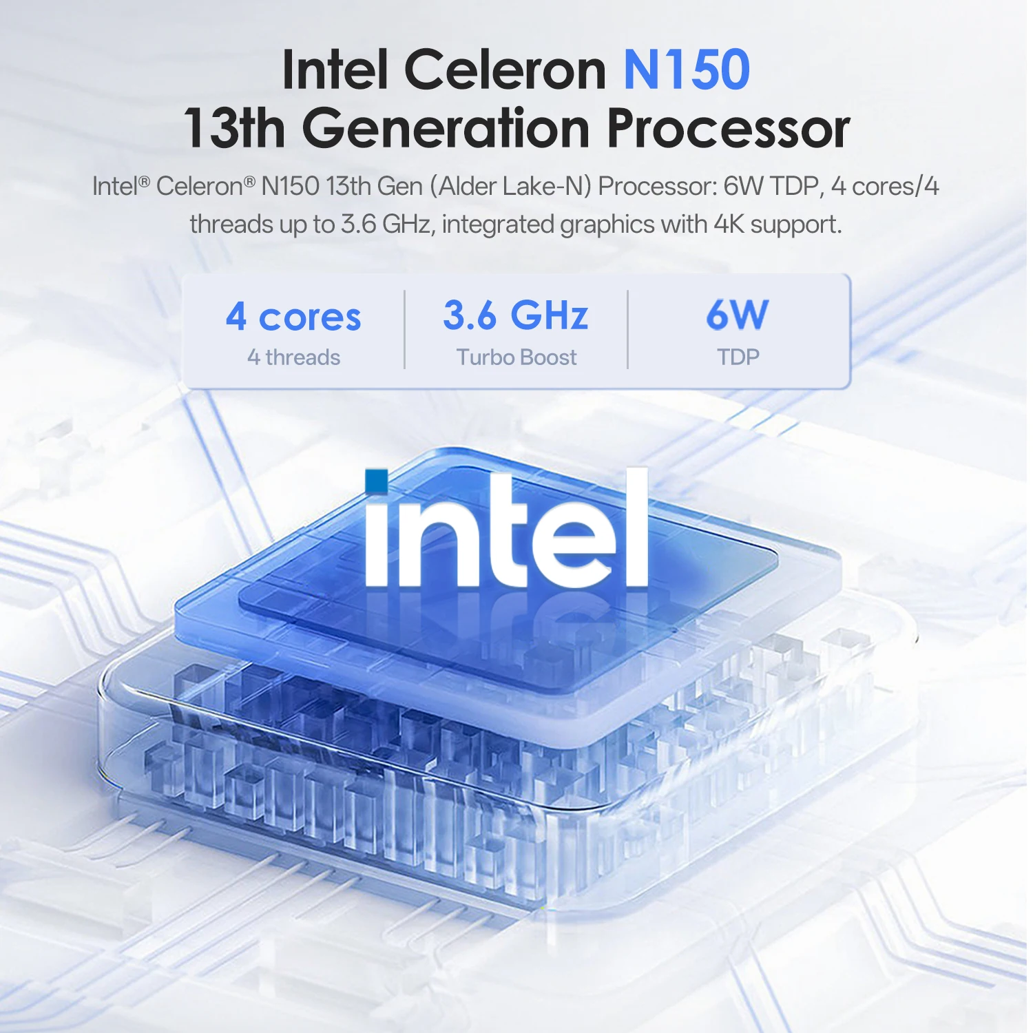 2025 Новый мини-ПК 12th Alder Lake N150 Мини-игровой ПК Windows 11 Pro 4K Dual WiFi Фото №4