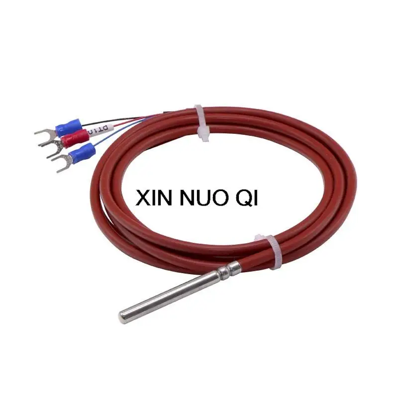 three wire pt100 pt1000 temperature sensor platinum thermal resistance Silicone wire cable waterproof probe