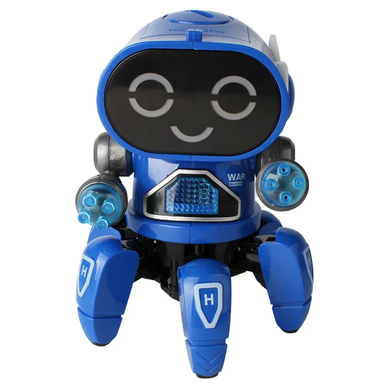 Jouets robots de danse rotatifs pour enfants, musique LED, pieuvre à 6 griffes, jouets de marche électroniques légers pour garçons et filles, cadeaux d'anniversaire et de Noël