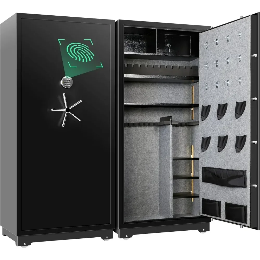 Tool Cabinet Household Rifle and Handgun Gun Safes, Gun Cabinets with Wheels and Independent Lockboxes, and Detachable Racks