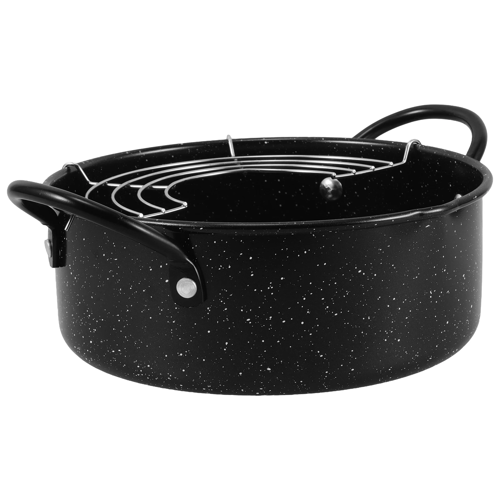 

Frying Pot with Filter Rack Deep Fryer Iron Mini Gas Induction Electric Stove Household Oil Pan Heat Resistant