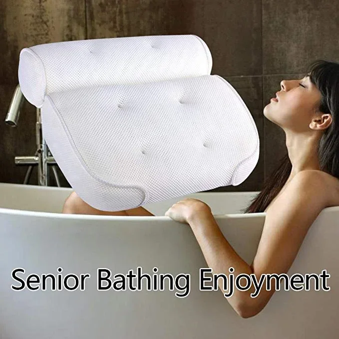 Bathroom Supply for Neck and Back Support Spa Bath Pillow 3D Mesh Bathtub Head Rest Pillow With Suction Cups Breathable