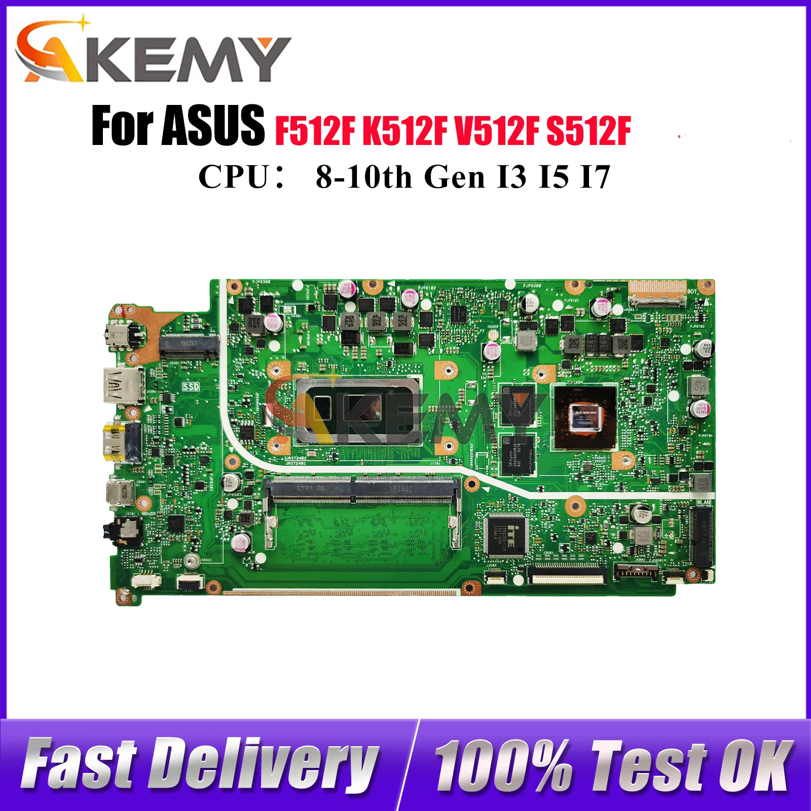 

X512FF Материнская плата для ноутбука ASUS X512FLC V5000F V512F X512FJ S512F X512F F512F X512FL X512FJG K512F Материнская плата с процессором I3 I5 I7
