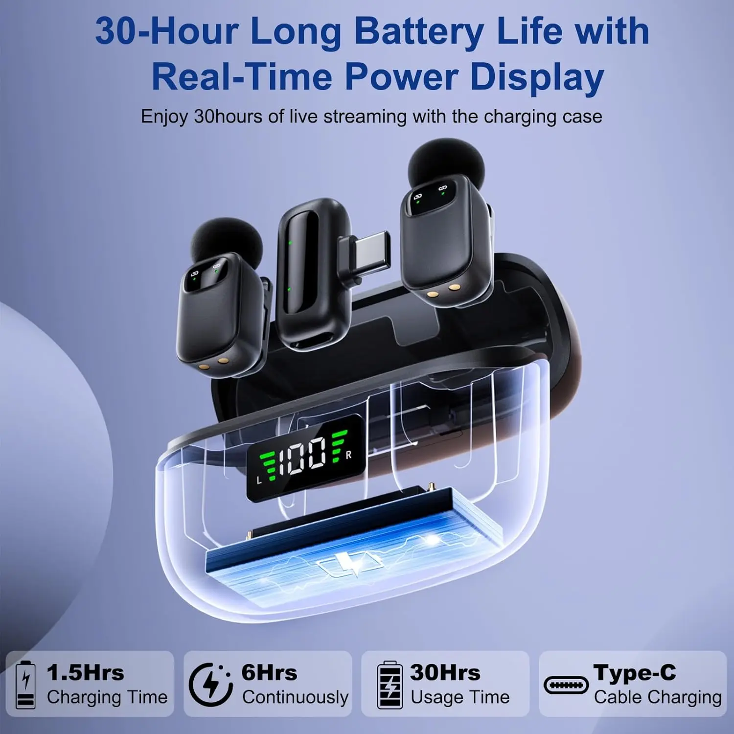 FIFAR T1 Mini Wireless Lavalier Lapel Microphone Noise Reduction Audio Recording For iPhone Android PC With Charging Box