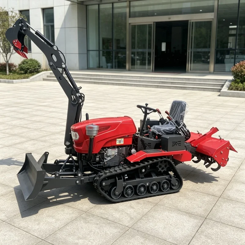 Customized Ride On Crawler Rotary Tiller, Wear Resistant Chassis, Farm Machinery for Orchard & Farm Long Time Working
