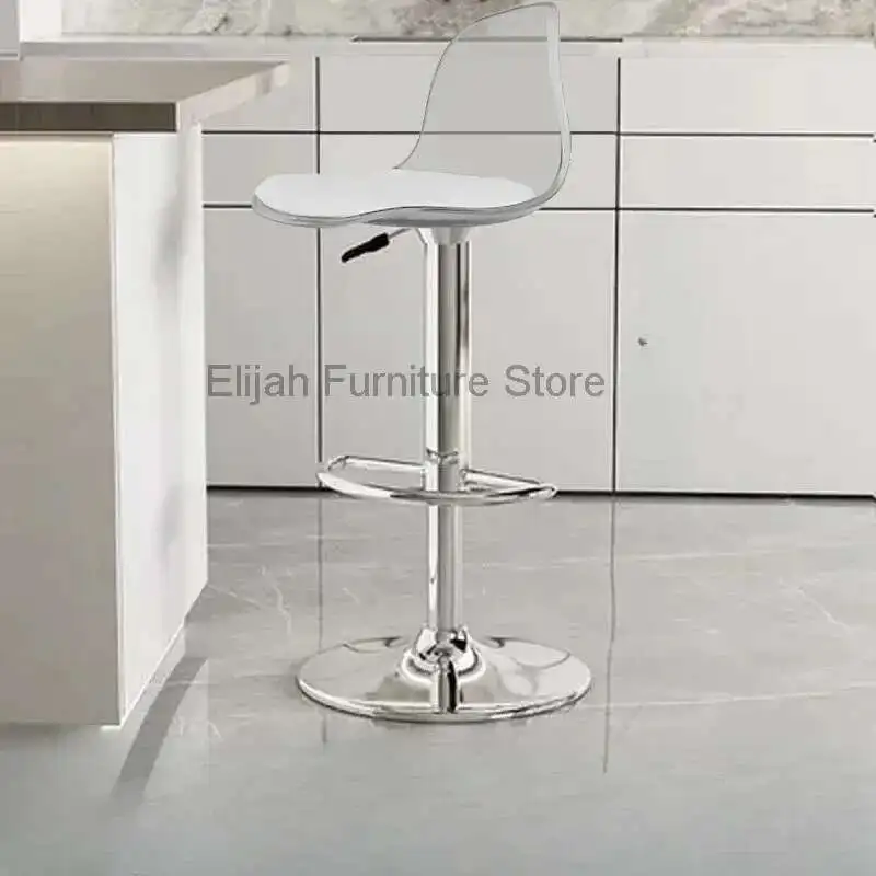 

Swivel Design Bar Chair Transparent Acrylic Modern Counter Kitchen Chair Nordic Island Metal Chaise De Bar Furniture HD50BY