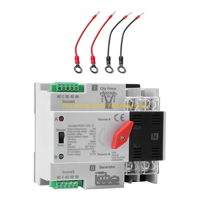 

W8EA 100A 2P Automatic Transfer Switches Din Mounted Double Power Switches