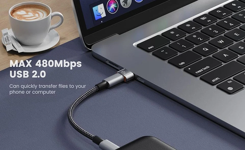 10er-Pack 200 W USB-C-zu-USB-Adapter, mit Schnellladung und 480 MB Datenübertragung, USB-C-Konverter für die Apple Watch Ultra iWatch-Serie – Detail 3