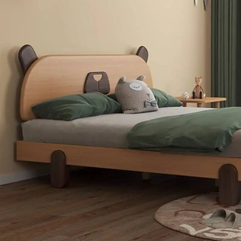 سرير أطفال فاخر مزخرف عادي رخيص بسيط فردي مخصص سرير أطفال تصميم خشبي حديث مضاء صب أثاث منزلي للرضع