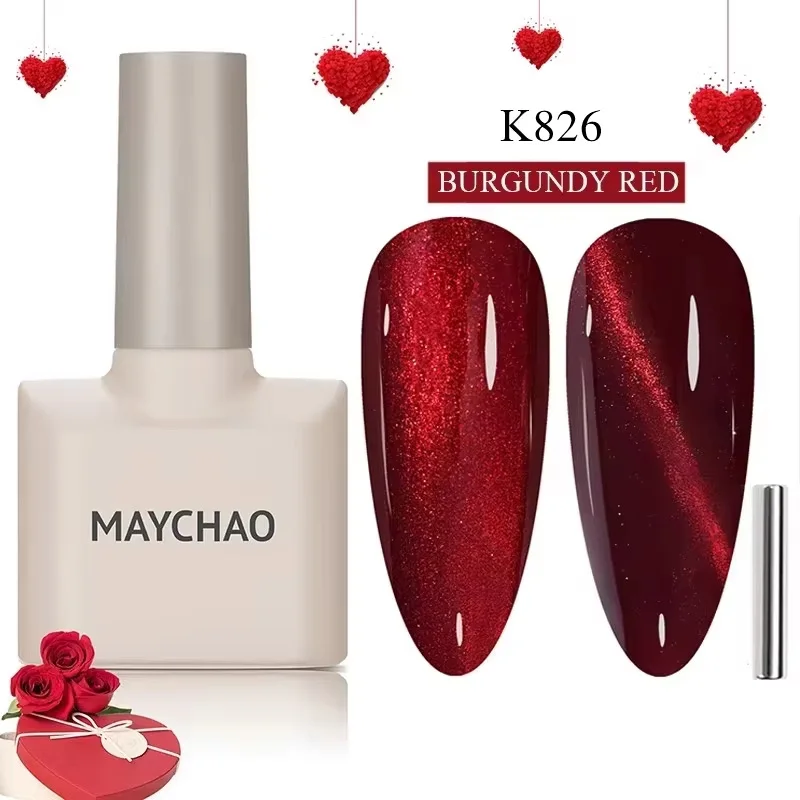 MAYCHAO 10 ミリリットル猫磁気ジェルマニキュアキャットアイグリッター効果半永久ソークオフ UV ジェルワニスマニキュア用ネイルアート