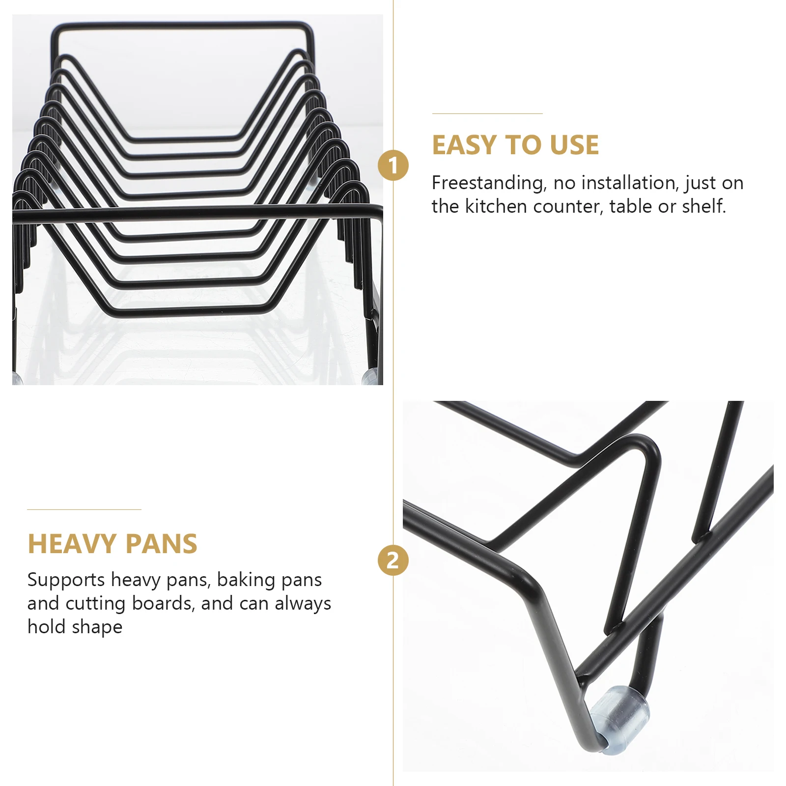 

Household Plate Rack Carbon Steel Kitchen Dish Organizer Multi-Function Plate Organizer Space-Saving Household Dish