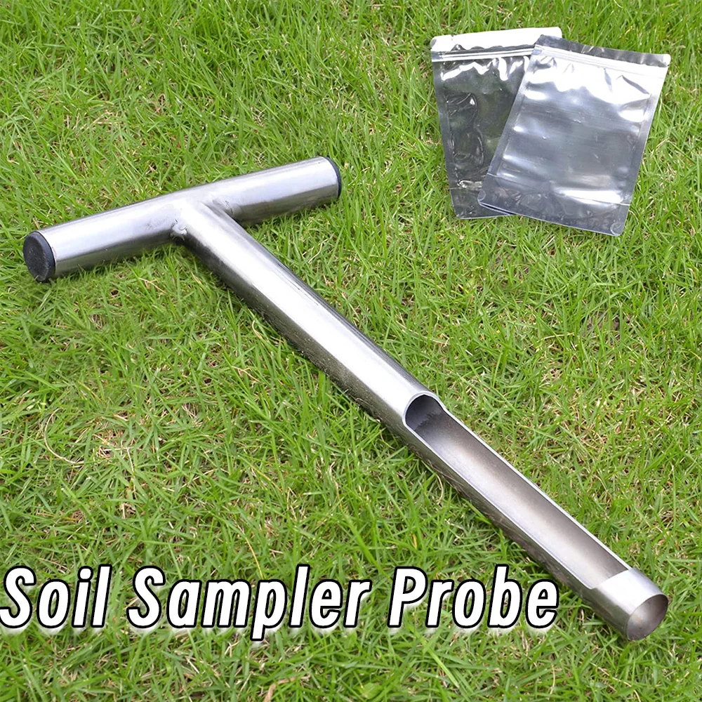 

Soil Probe 12 Inch with 2 Bags Soil Sample Probe for Lawn House Plants T-Handle Probe Rod Tool Set Stainless Steel Wholesale