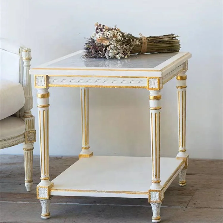 

/High Quality French Antique Smart Solid Wood Sofa Side Table for Living Room Furniture