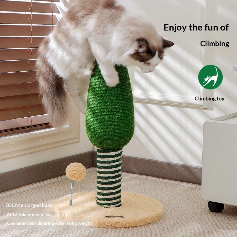 Rascador vertical para gatos de sisal y pino, resistente y duradero - imagen 5