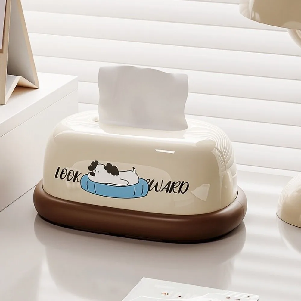

Napkin Box Cream Style Desktop Tissue Box Decorative Cartoon Pattern Napkin Storage Box Plastic Napkin Holder Dining Table