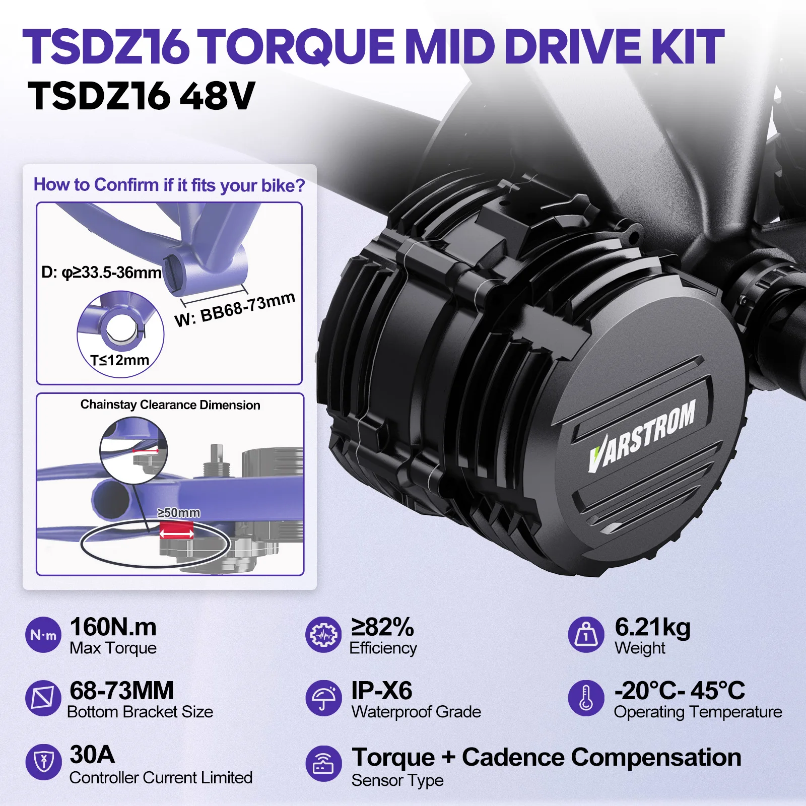 [미국 배송] Varstrom TSDZ2B Z8 TSD - Side Hung Mid Drive Motor Kit 리뷰 및 가격