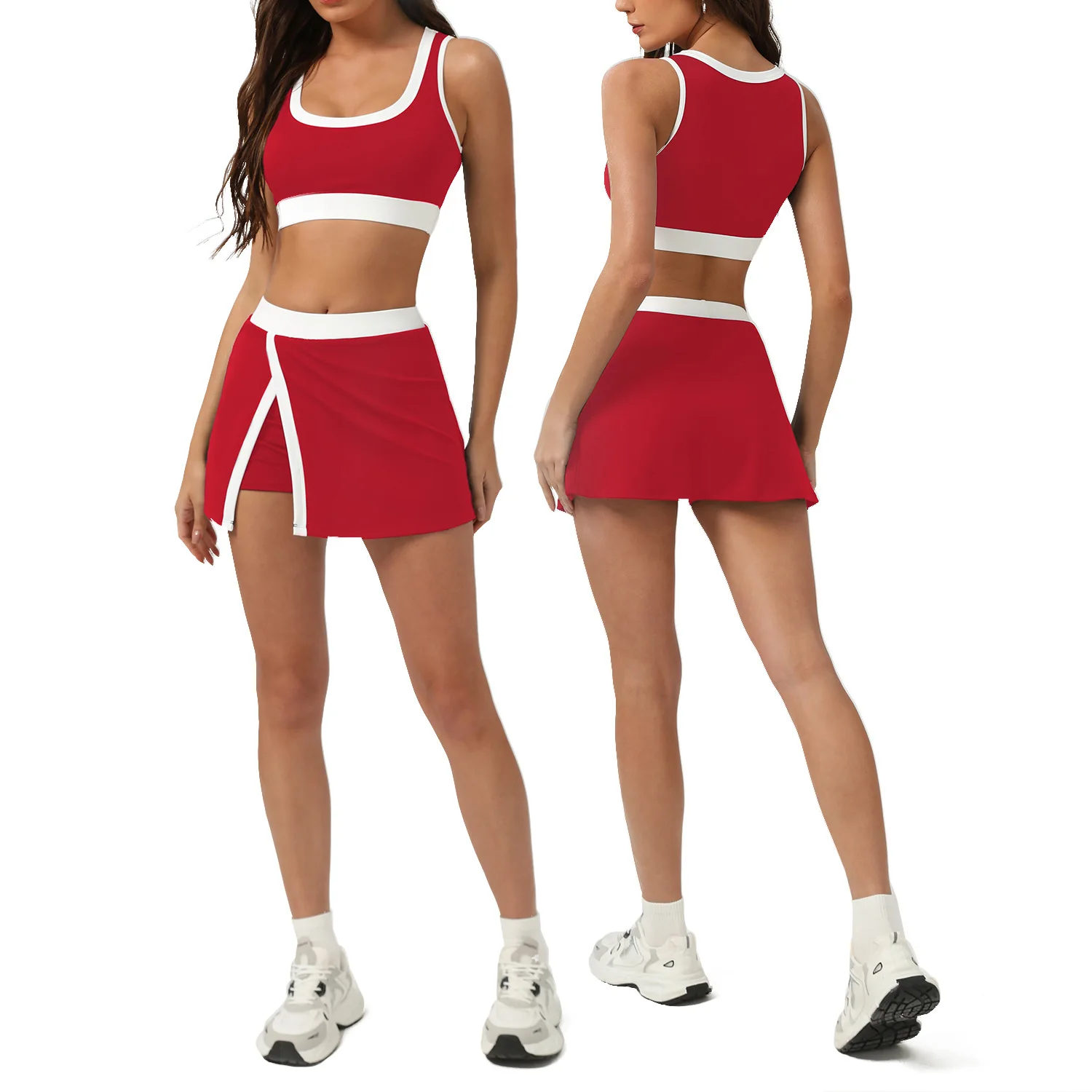 

Women's Yoga Sets Sportswear Sexy Vest High Waist Shorts Summer Spliced Patchwork Two Pieces Loose Yoga Clothing 2025 Slim