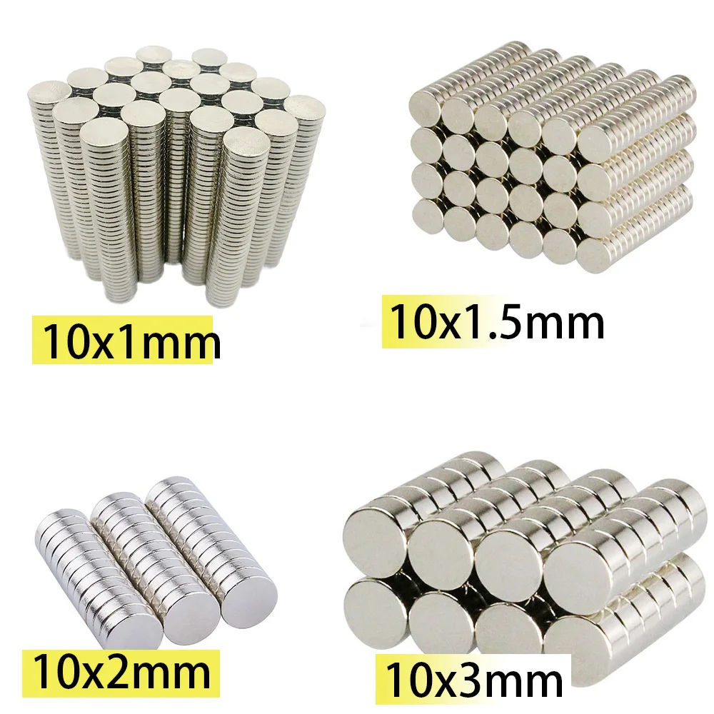 n35 10x1 10x1.5 10x2 10x3 bar Strong Disc Neodymium Magnetic Search NdFeB  Magnets D10 Diamater10 10*1 Round RING