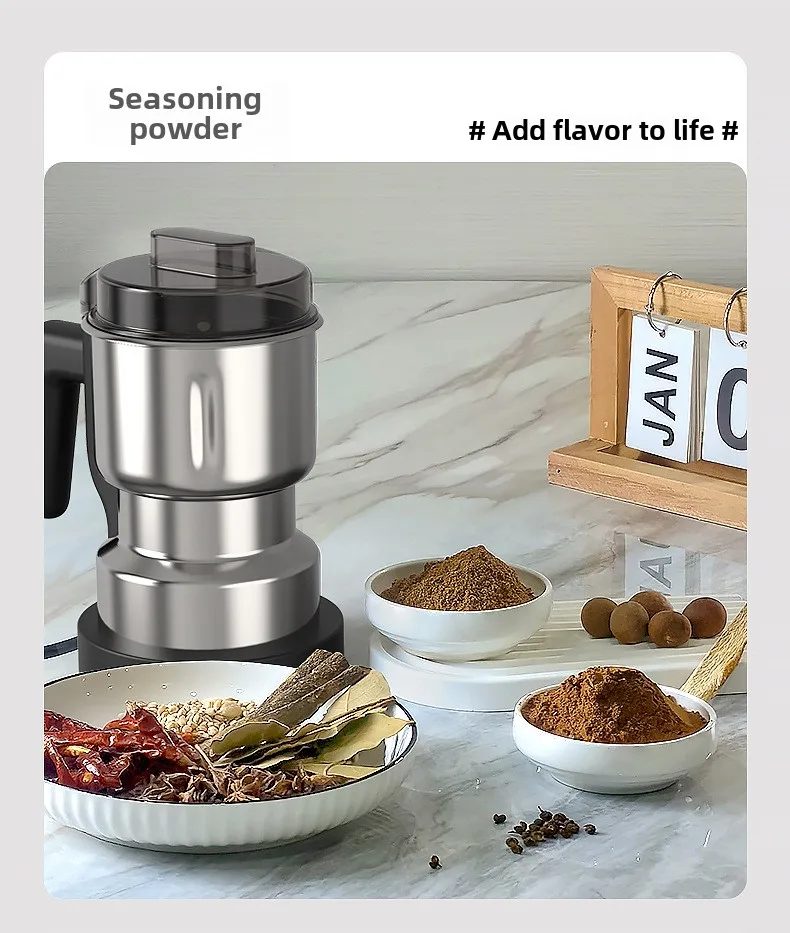 Электрическая мельница из нержавеющей стали для домашнего использования, шлифовальный станок 110 В/220 В для пищевых продуктов, лекарств, кофе и специй