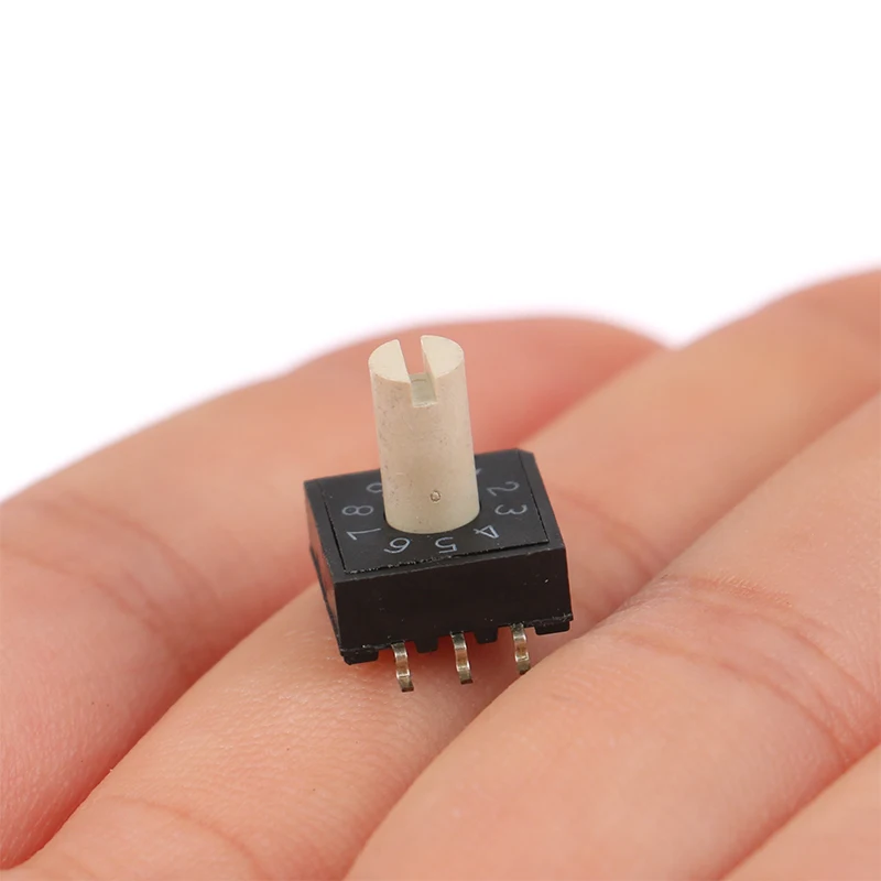 RM3HAF-10R Rotary DIP Switch, 0-9 Digital Code Switch 10 Position 3-Pin with Handle 3:3 Circuit PCB Mount Encoder image 4