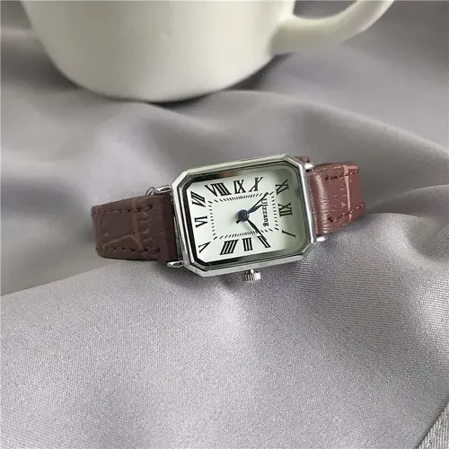 Imagen 2 del producto Relojes Retro clásicos informales con esfera de cuarzo, correa de cuero, Reloj rectangular para mujer, Reloj de pulsera de moda para mujer